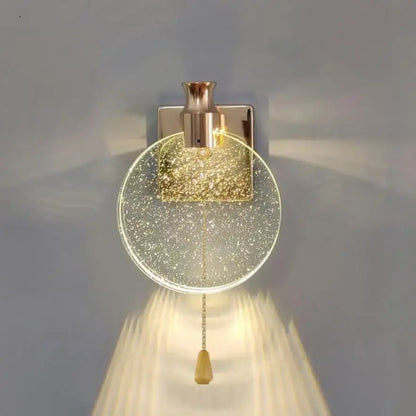Modern crystal glass gold wall lamp bedroom sconce