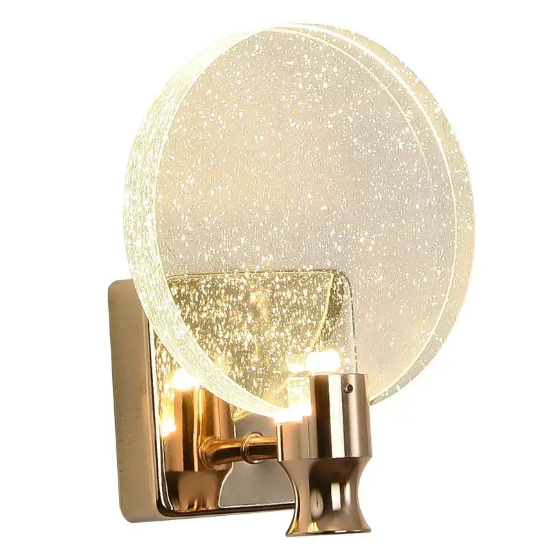 Modern crystal glass gold wall lamp bedroom sconce