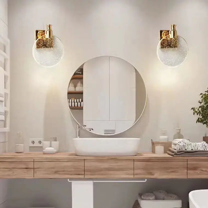 Modern crystal glass gold wall lamp bedroom sconce