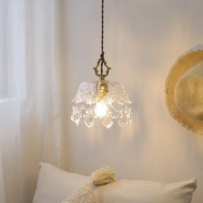 Modern crystal glass led pendant lamp – dining room brass light