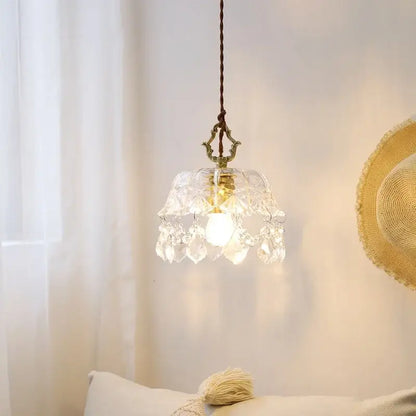 Modern crystal glass led pendant lamp – dining room brass light