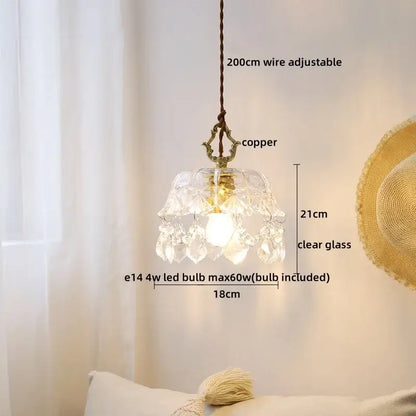 Modern crystal glass led pendant lamp – dining room brass light