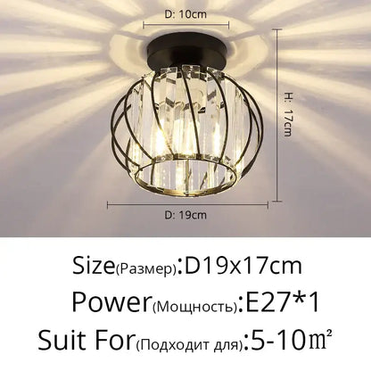Modern crystal glass nordic led chandelier gold & black dining room