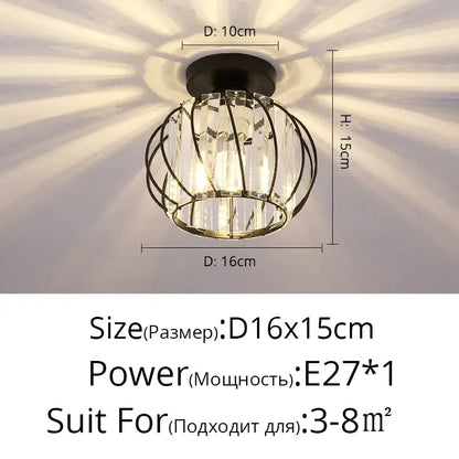 Modern crystal glass nordic led chandelier gold & black dining room