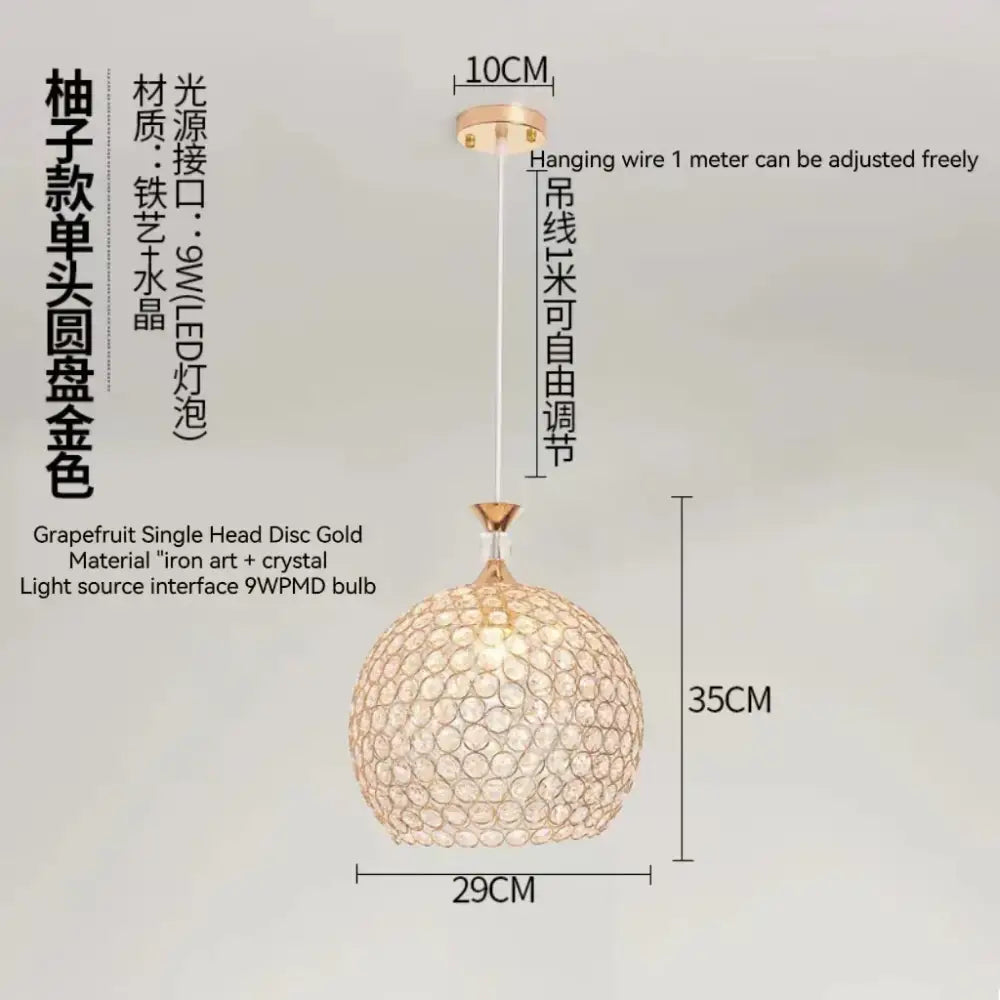Modern crystal gold ceiling chandelier hall luxury led pendant light
