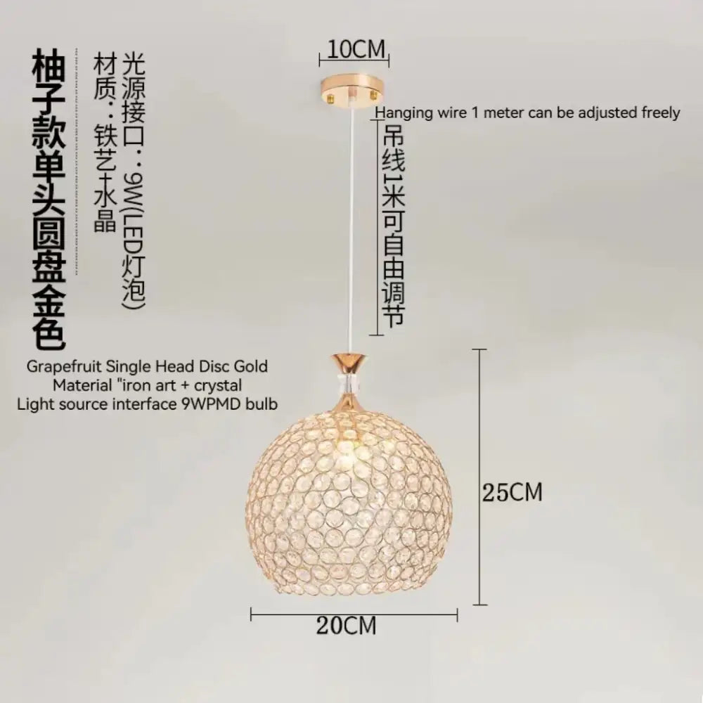 Modern crystal gold ceiling chandelier hall luxury led pendant light