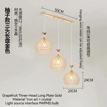 Modern crystal gold ceiling chandelier hall luxury led pendant light
