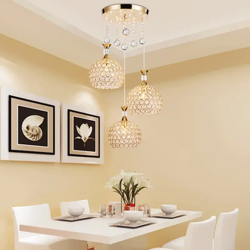 Modern crystal gold ceiling chandelier hall luxury led pendant light