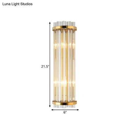 Modern crystal gold finish wall lighting bedroom sconce