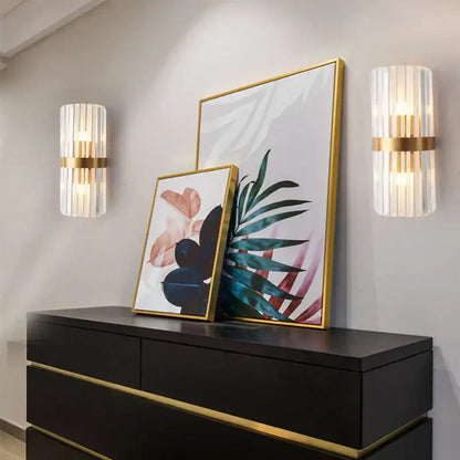 Modern crystal gold led wall lamp for bedroom lighting