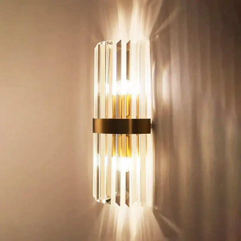 Modern crystal gold led wall lamp for bedroom lighting