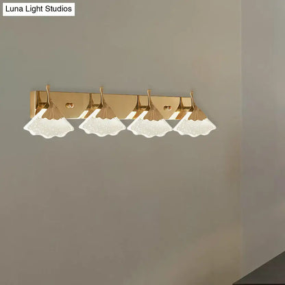 Modern crystal gold vanity light 4 bulb bathroom wall lamp