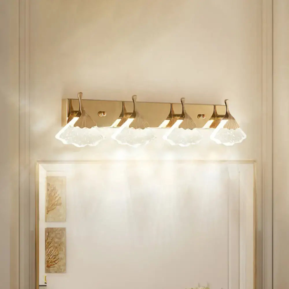 Modern crystal gold vanity light 4 bulb bathroom wall lamp