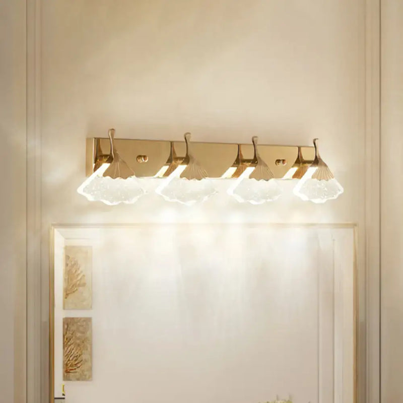 Modern crystal gold vanity light 4 bulb bathroom wall lamp