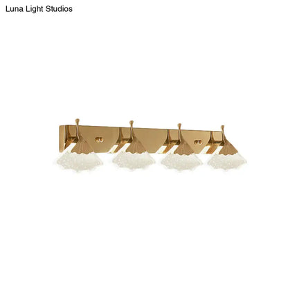 Modern crystal gold vanity light 4 bulb bathroom wall lamp