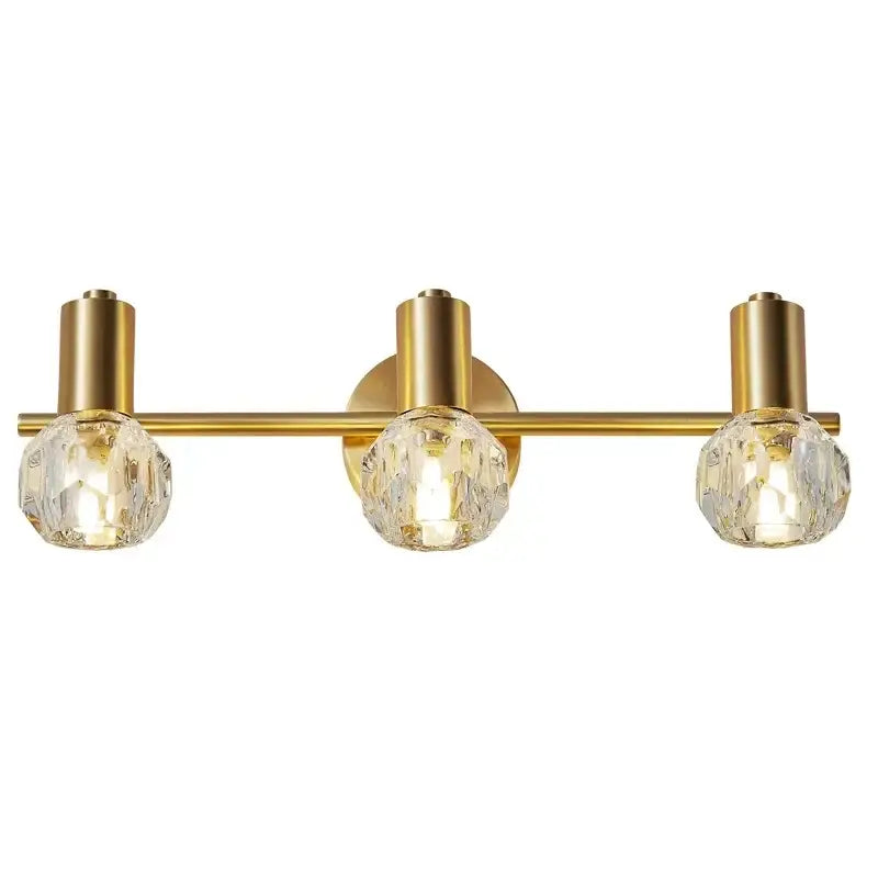 Modern crystal gold wall lamp for bedroom with globe shades