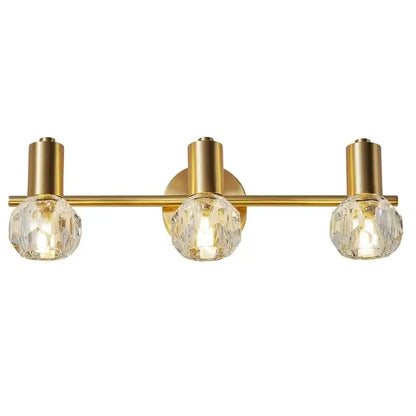 Modern crystal gold wall lamp for bedroom with globe shades