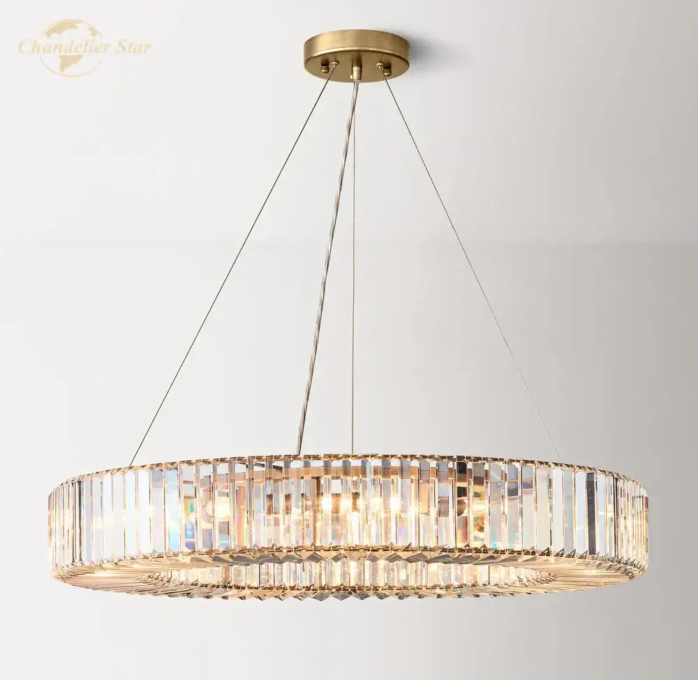 Modern crystal halo pendant light for dining room