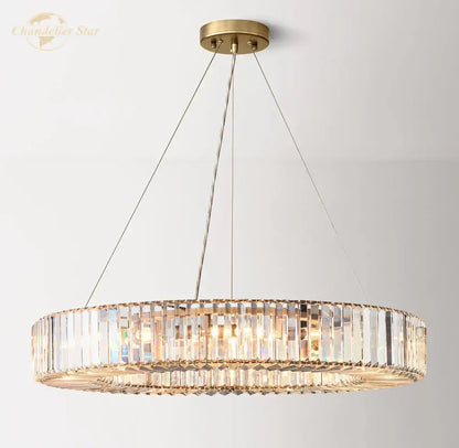 Modern crystal halo pendant light for dining room