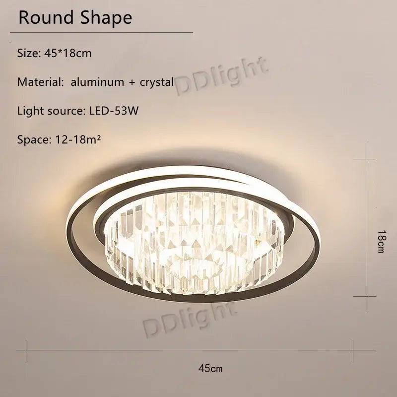 Modern crystal industrial pendant lamps for living room led lighting