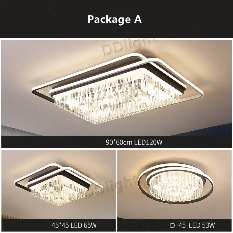 Modern crystal industrial pendant lamps for living room led lighting