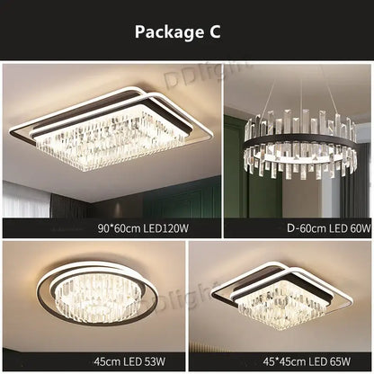 Modern crystal industrial pendant lamps for living room led lighting