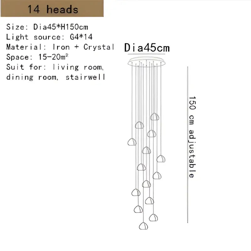 Modern crystal led ceiling chandeliers living room glass globe pendant