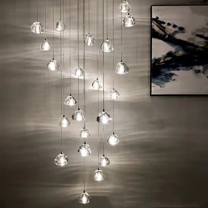 Modern crystal led ceiling chandeliers living room glass globe pendant
