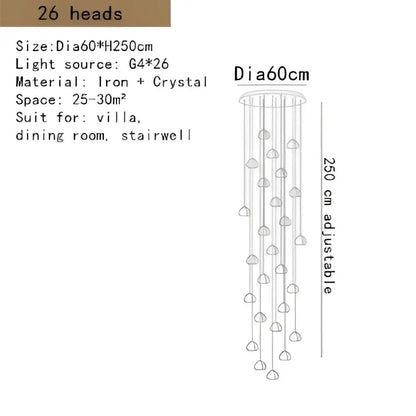 Modern crystal led ceiling chandeliers living room glass globe pendant