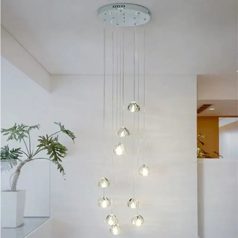 Modern crystal led ceiling chandeliers living room glass globe pendant