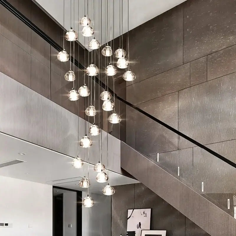 Modern crystal led ceiling chandeliers living room glass globe pendant