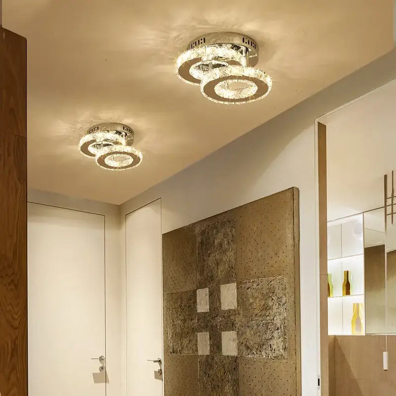 Modern crystal led ceiling lamps for living room decor