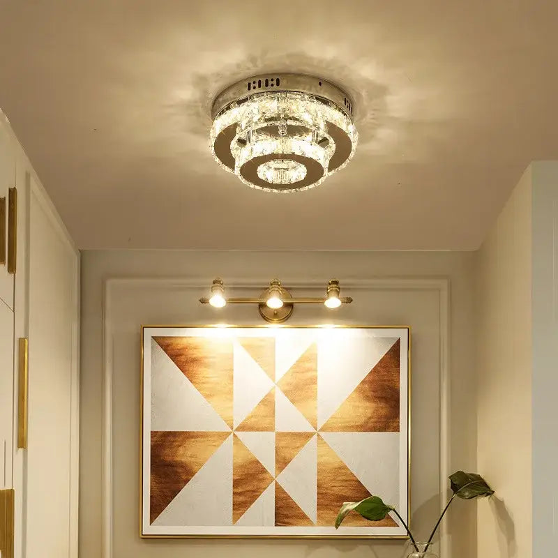Modern crystal led ceiling lamps for living room decor