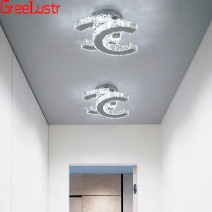 Modern crystal led ceiling lamps for living room decor