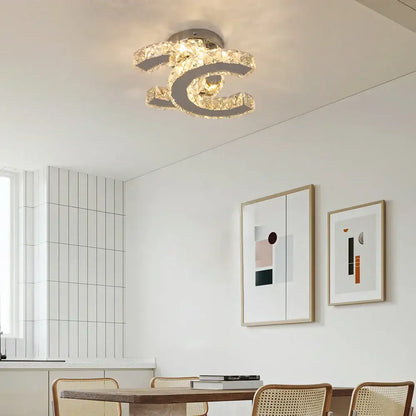 Modern crystal led ceiling lamps for living room decor