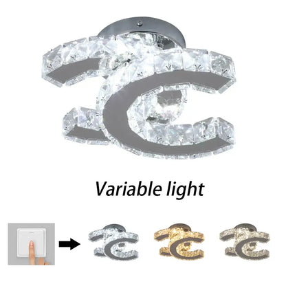 Modern crystal led ceiling lamps for living room decor