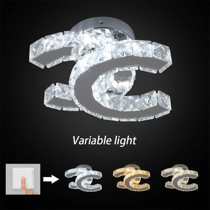 Modern crystal led ceiling lamps for living room decor