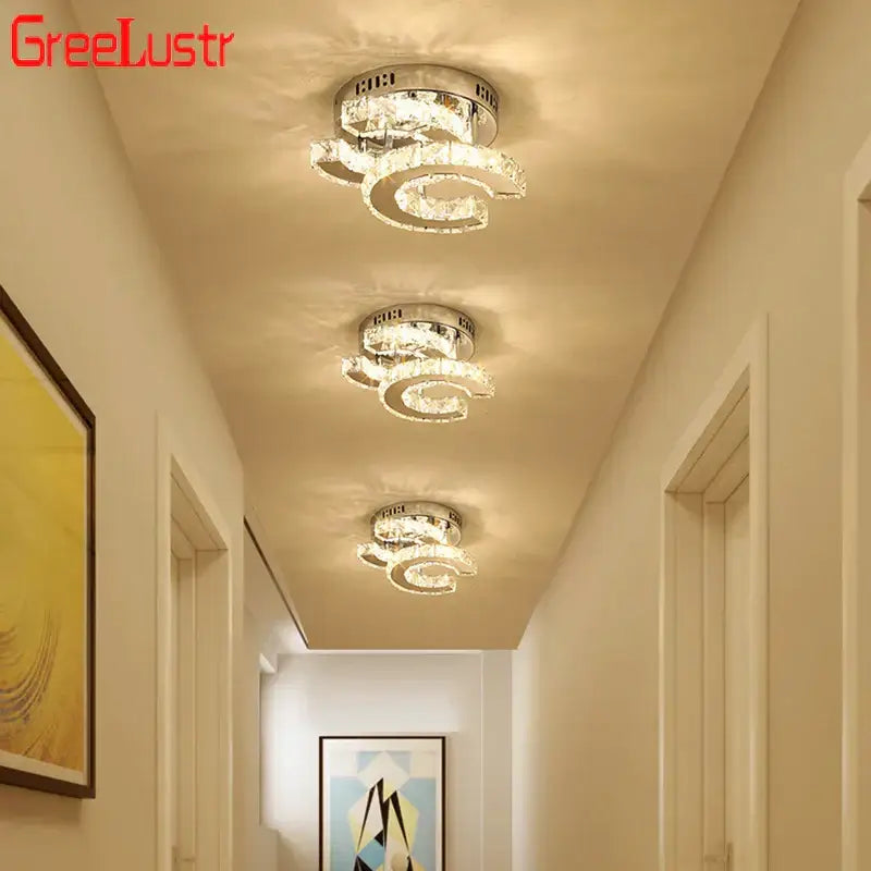 Modern crystal led ceiling lamps for living room decor