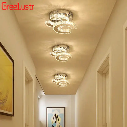 Modern crystal led ceiling lamps for living room decor