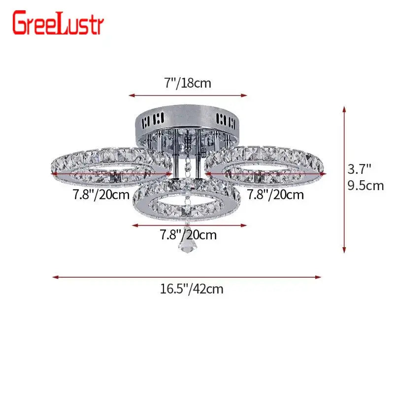 Modern crystal led ceiling light – living room ring chandelier