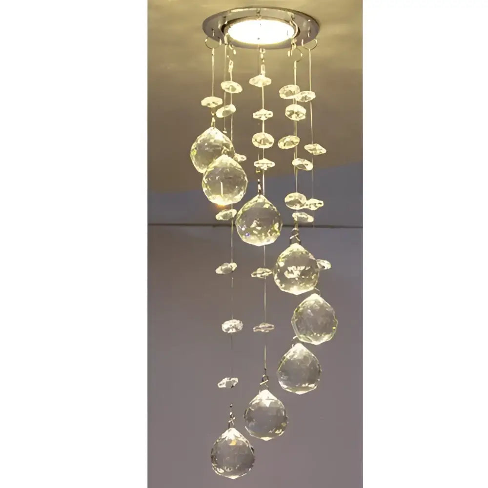 Modern crystal led downlight – living room teardrop ceiling lamp