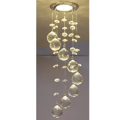 Modern crystal led downlight – living room teardrop ceiling lamp