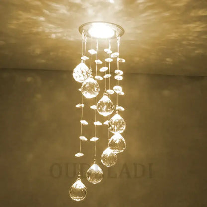 Modern crystal led downlight – living room teardrop ceiling lamp