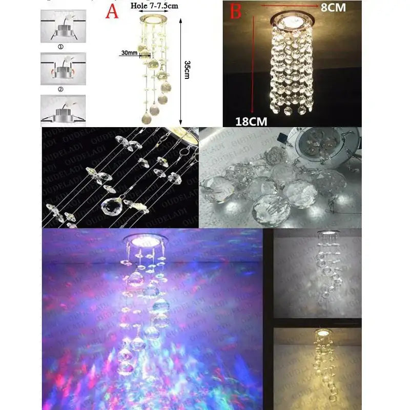 Modern crystal led downlight – living room teardrop ceiling lamp