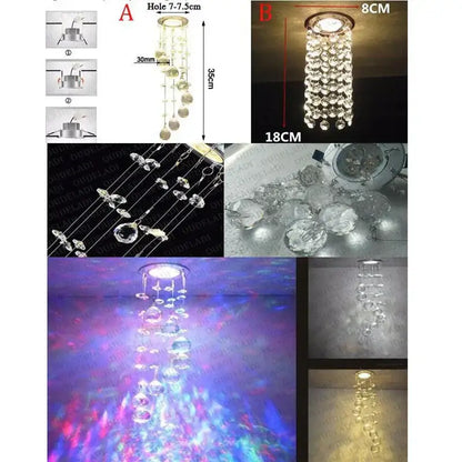 Modern crystal led downlight – living room teardrop ceiling lamp