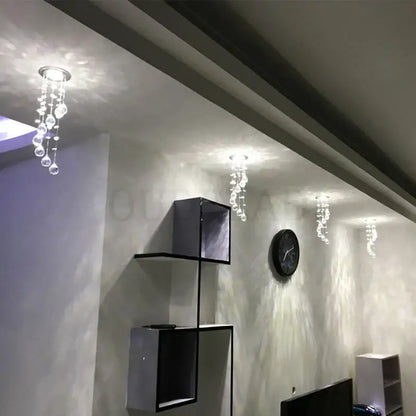 Modern crystal led downlight – living room teardrop ceiling lamp