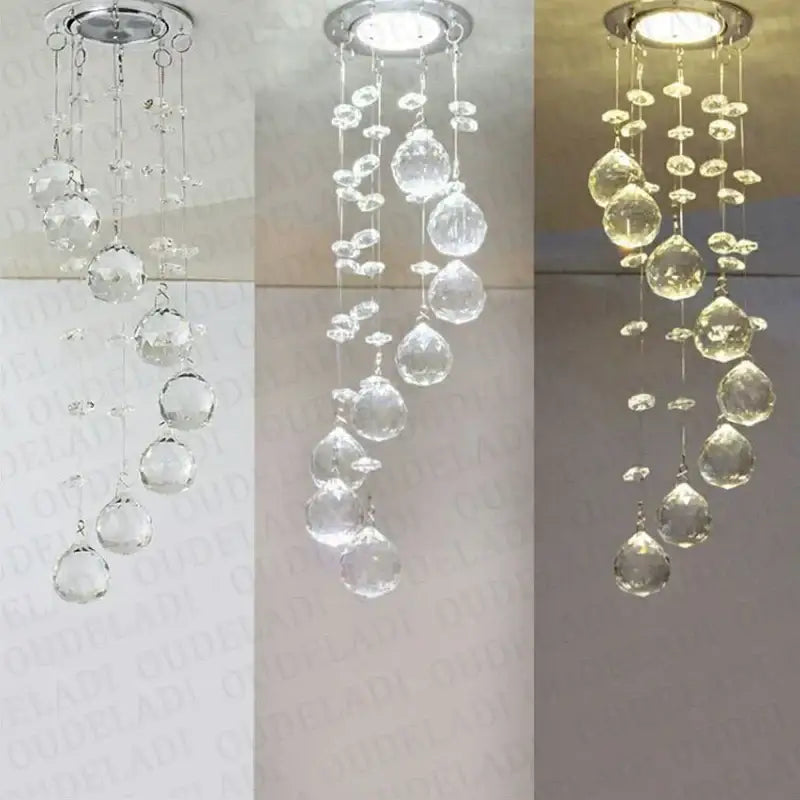Modern crystal led downlight – living room teardrop ceiling lamp