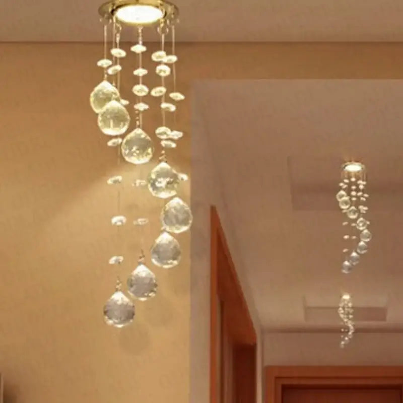 Modern crystal led downlight – living room teardrop ceiling lamp