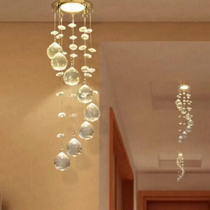 Modern crystal led downlight – living room teardrop ceiling lamp