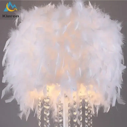 Modern crystal led feather floor lamp living room light